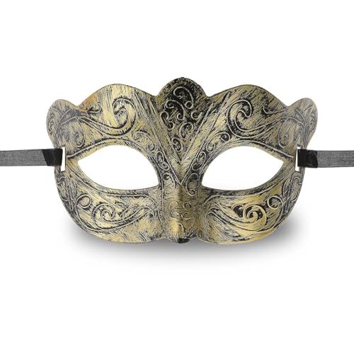 Gjinxi Venezianische Maske Maskerade Party Augenmaske Damen Gesichtsmaske Elegante Herren Masken Kostüm mit Retro-Muster Klassische Zorrostyle Masken für Kostümball/Halloween/Party/Maskenball(Gold) Gjinxi Venezianische Maske Maskerade Party Augenmaske Damen Gesichtsmaske Elegante Herren Masken Kostüm mit Retro-Muster Klassische Zorrostyle Masken für Kostümball/Halloween/Party/Maskenball(Gold) von Gjinxi