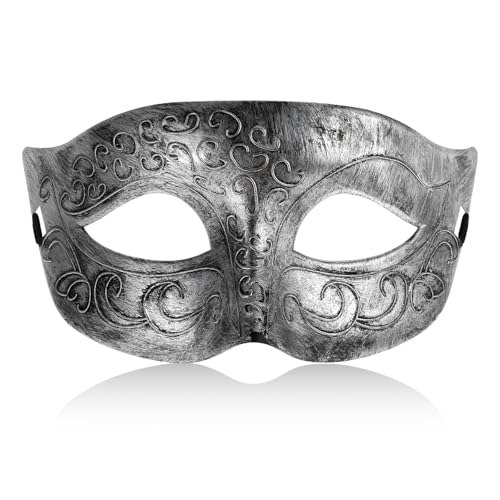 Gjinxi Venezianische Maske Maskerade Party Augenmaske Damen Gesichtsmaske Elegante Herren Masken Kostüm mit Retro-Muster Klassische Zorrostyle Masken für Kostümball/Halloween/Party/Maskenball(Silver) Gjinxi Venezianische Maske Maskerade Party Augenmaske Damen Gesichtsmaske Elegante Herren Masken Kostüm mit Retro-Muster Klassische Zorrostyle Masken für Kostümball/Halloween/Party/Maskenball(Silver) von Gjinxi
