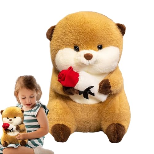GjnjfdF Kuscheltier,Kuscheltier | 9,4 Zoll Plüschpuppenspielzeug mit roter Rose | Valentinstag-Raumdekoration, kuschelige Plüschpuppe, Tierspielzeug für Schlafzimmer, Spielzimmer GjnjfdF Kuscheltier,Kuscheltier | 9,4 Zoll Plüschpuppenspielzeug mit roter Rose | Valentinstag-Raumdekoration, kuschelige Plüschpuppe, Tierspielzeug für Schlafzimmer, Spielzimmer von GjnjfdF