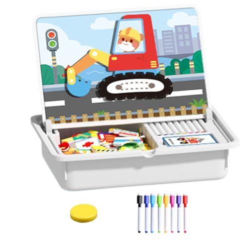 GjnjfdF Magnetisches Gesichtspuzzle | Doppelseitiges Vorschule Lernspielzeug,Mädchen Spiel Gesicht Anziehen Zuordnungsspiel,Für Weihnachten Neujahr Zuhause Kindergarten Krippe von GjnjfdF