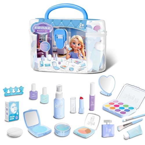 GjnjfdF Make-up-Set für kleine Mädchen, Make-up-Set für Mädchen, Make-up-Set zum Spielen, sicheres und ungefährliches Spielzeug für den Innenbereich, für Geburtstag, Weihnachten, Neujahr von GjnjfdF