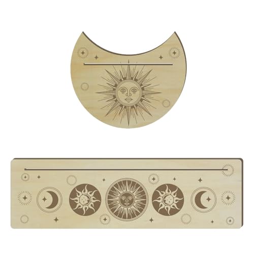 GjnjfdF Tarotkartenhalter aus | 2 Tarotkartenhalter, Kartenhalter in Form eines Mondes und Rechtecks, Tarotständer für Zeremonien zur Hexenweissagung GjnjfdF Tarotkartenhalter aus | 2 Tarotkartenhalter, Kartenhalter in Form eines Mondes und Rechtecks, Tarotständer für Zeremonien zur Hexenweissagung von GjnjfdF