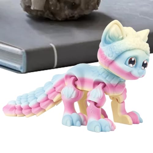 GkgWuxf 3D-Katze | Desktop-Gliederkatze 3D-Druck | Bewegliche Tierfiguren Als Geschenk Für Alle Altersgruppen von GkgWuxf