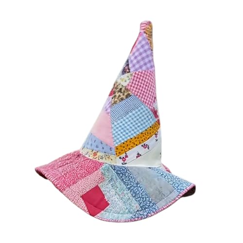 GkgWuxf Hexenhüte für Frauen - Gesteppter Folklore Kunst Halloween Kostüm - Handgefertigter Kopfschmuck für Frauen Zauberer Verkleidung Darsteller Rollenspiel,Tägliches Rollenspiel Verkleidung von GkgWuxf