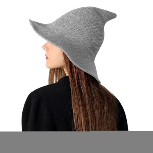 GkgWuxf Hexenhut - Halloween Strick Hexenhut Mit Breiter Krempe - Atmungsaktive Kopfbekleidung Zum Verkleiden Für Herren Damen Erwachsene Maskerade Fest Veranstaltung von GkgWuxf
