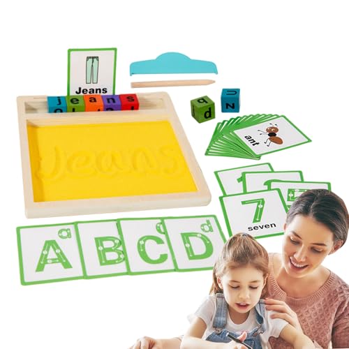 GkgWuxf Holzsandschreiberschale, Schreiben Spiel Sandschale,Sandschale für Klassenzimmer | Bildungsschreiben sensorisches Spielzeugwerkzeug für Mädchen Kinder Freunde Sohn und Tochter von GkgWuxf