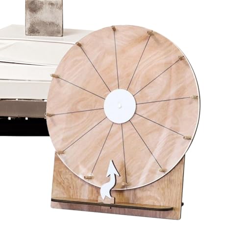 GkgWuxf Preisrad - 28 cm Holz Roulette Glücksrad - Drehendes Familienspiel Nacht Zubehör für Klassenraum Belohnungen Messe Feiertagsfeiern Kindergeburtstag Jugendliche Erwachsene von GkgWuxf