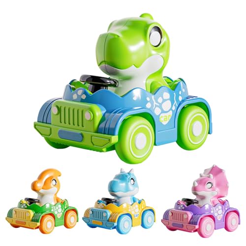 GkgWuxf Push Car, Dinosaurierauto,Dinosaurierform Press und Go Car für Kleinkind - Reibungsantriebs Touch and Go Animal Vehicle für Kinder, Kinder, Mädchen, Alter 3+ von GkgWuxf