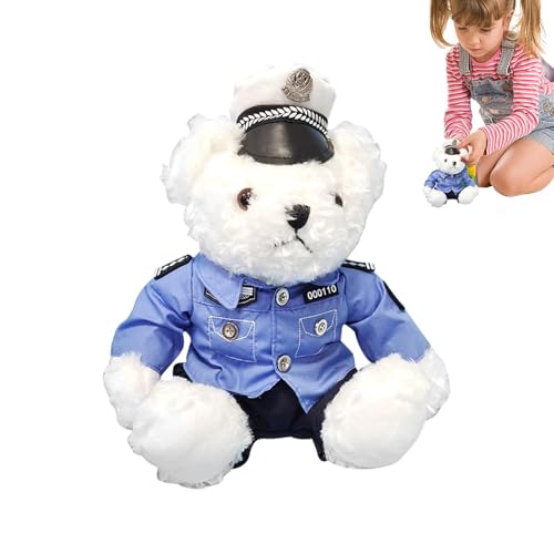 GkgWuxf Richtlinien Bären-Plüschtier - Richtlinien en Kuscheltiere,Niedlicher Plüschbär mit abnehmbarem Polices-, Stofftier für Geburtstags- und Weihnachtsüberraschungsgeschenke von GkgWuxf