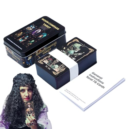 GkgWuxf Tarotkarten Set,Schicksals Orakel Brettspiel - 78 Stück Schicksalsdeutung Kartenset für Feiern Urlaub Clubs von GkgWuxf