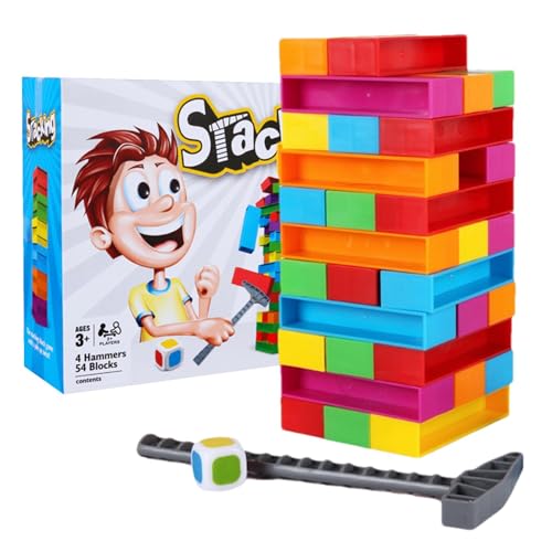 GkgWuxf Tower Stack Game, Balance Board Game | Classic ABS Tower Stack Building Games,Pädagogik-Entwicklung Spielzeug zur Verbesserung der kognitiven Fähigkeiten, stärken Sie die von GkgWuxf