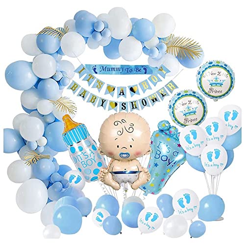Gkhowiu Baby Dusche Dekorationen Junge, Baby Dusche Blau Ballons Set, Baby Dusche für, Es Ist EIN Junge Baby Dusche Banner von Gkhowiu