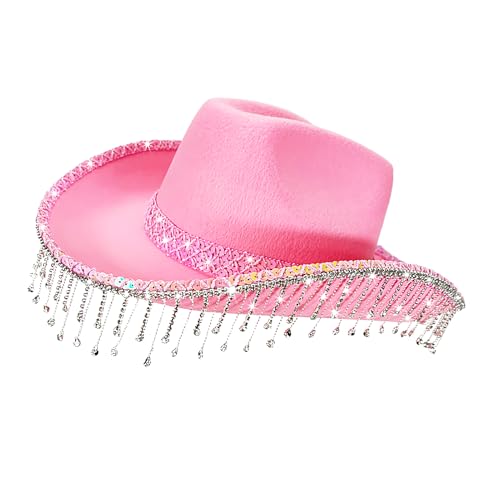 Gkumgwo Cowboy Hut Herren - Stilvolles Festival Hut Mit Glitzer Und Pailletten - Verzierter Kopfschmuck Mit Rüsche Und Strass Für Fotos Und Partys Gkumgwo Cowboy Hut Herren - Stilvolles Festival Hut Mit Glitzer Und Pailletten - Verzierter Kopfschmuck Mit Rüsche Und Strass Für Fotos Und Partys von Gkumgwo