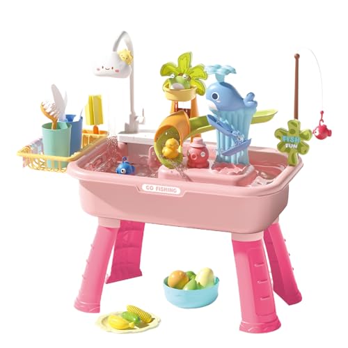 Gkumgwo Kinder Wasser Spieltisch - Sand und Wasser Spielzeug Set,4 Funktionen Spüle Mit Elektrischem Rollenspiel Für Garten Pool Reisen Camping Für Mädchen Und Park Schule Kita Gkumgwo Kinder Wasser Spieltisch - Sand und Wasser Spielzeug Set,4 Funktionen Spüle Mit Elektrischem Rollenspiel Für Garten Pool Reisen Camping Für Mädchen Und Park Schule Kita von Gkumgwo