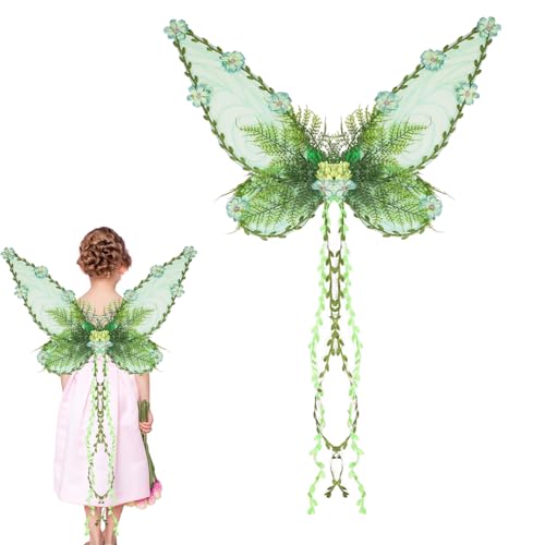 Gkumgwo Mädchen flügel | Schmetterlingsflügel Kostüm mit 3D-Blüten und Blättern,Kostüm Zubehör für Frauen und Kinder Halloween Festival Cosplay Gkumgwo Mädchen flügel | Schmetterlingsflügel Kostüm mit 3D-Blüten und Blättern,Kostüm Zubehör für Frauen und Kinder Halloween Festival Cosplay von Gkumgwo