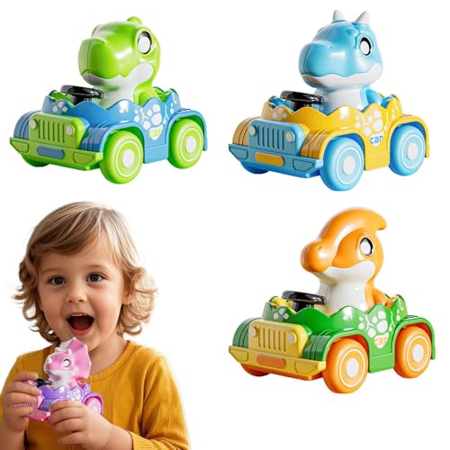 Gkumgwo Push Car, Dinosaurierauto,Dinosaurierform Push Toys für Kleinkind - Touch and Go Animal Vehicle Friction Tasted Game für Kinder, Mädchen, Alter 3+ von Gkumgwo