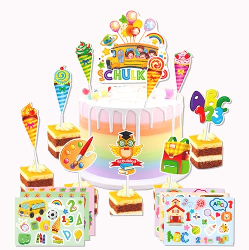 Glamifyr 19Stk Tortendeko für Einschulung Und 6Stk Aufkleber,Tortendeko Einschulung Topper Cupcake Dekorationen für Tortendeko Schulanfang Kuchen Dekorationen Einschulung Tortendeko Sticker Set Glamifyr 19Stk Tortendeko für Einschulung Und 6Stk Aufkleber,Tortendeko Einschulung Topper Cupcake Dekorationen für Tortendeko Schulanfang Kuchen Dekorationen Einschulung Tortendeko Sticker Set von Glamifyr