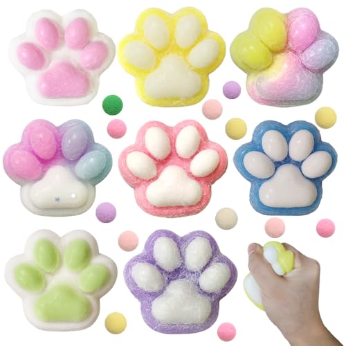 Glamifyr 8 Stück Taba Squishy, Paw Katzenpfoten Squishy Pfote Taba Squishy Paw Anti Stress Katzenpfoten Squishy Cat Paw Squishy, Katzen Pfoten Squishy Tabalapka Squish für Kinder und Erwachsene von Glamifyr