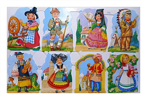 Glanzbilder 1311 Kinder Junge Mädchen KostümTracht Österreich Indianer Posiebilder Deko Mamelok 160 von Glanzbilder
