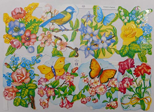 Glanzbilder 1589 Vogel Blume Rose Schmetterling Posiebilder Deko Mamelok 65 von Glanzbilder