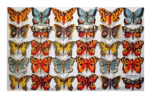 Glanzbilder 1761 Schmetterling bunt Butterfly rot blau gelb Posiebilder Deko Mamelok 16 von Glanzbilder