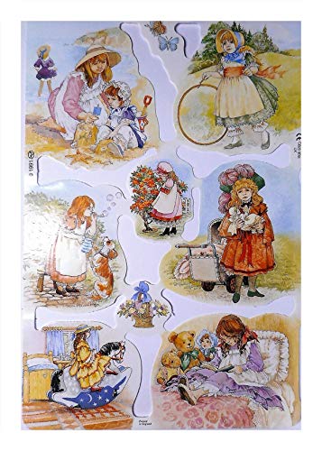 Glanzbilder 1791 spielende Kinder Mädchen Fahrrad Hund Schaukelpferd Posiebilder Deko Mamelok 137 von Glanzbilder