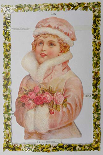 Glanzbilder A136 Dame im Winter Blumen Strauß Girlande Posiebilder Deko Mamelok 54 von Glanzbilder
