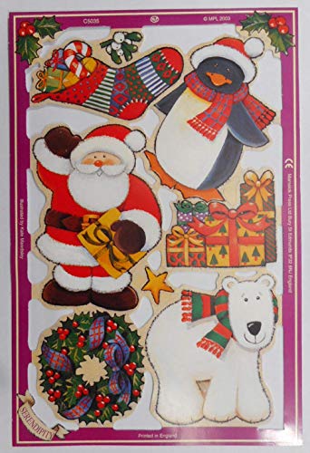 Glanzbilder Comic 5035 Weihnachtsmann Socke Pinguin Weihnachten Posiebilder Deko Mamelok 41 von Glanzbilder