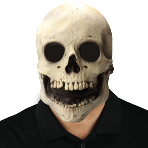 Glaxcidy Gruselige Halloween Totenkopf Maske, Voller Kopf, Gruselige, Realistische Maske mit Beweglichem Kiefer für Erwachsene und Kinder, Cosplay Partymaske und Carnival Partys Glaxcidy Gruselige Halloween Totenkopf Maske, Voller Kopf, Gruselige, Realistische Maske mit Beweglichem Kiefer für Erwachsene und Kinder, Cosplay Partymaske und Carnival Partys von Glaxcidy