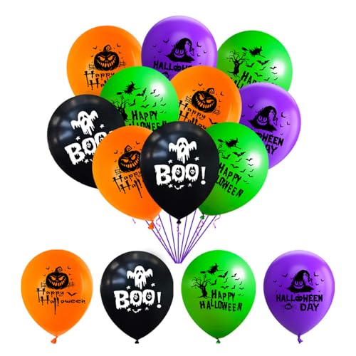 Gleemix 10 Stück Halloween Luftballons,12 Zoll Premium Ballons aus 100% Naturlatex, Verdickende 4 Farben Beliebte Thema Muster für Halloween Dekoration Auf 30.5cm Aufgepumpt Werden Gleemix 10 Stück Halloween Luftballons,12 Zoll Premium Ballons aus 100% Naturlatex, Verdickende 4 Farben Beliebte Thema Muster für Halloween Dekoration Auf 30.5cm Aufgepumpt Werden von Gleemix