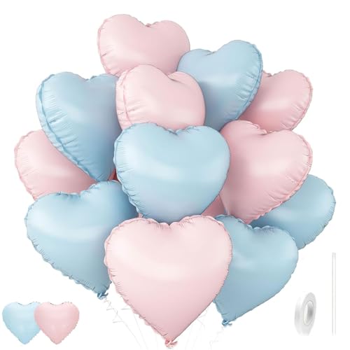 Gleemix 12 Stück Folien Herzluftballons Blau Rosa, 18 Zoll Babyblau Herz Folienballon und Heliumfolie Herzförmige Pink Ballons für Geburtstag Babyparty Muttertag Hochzeit Verlobung Valentinstag Deko Gleemix 12 Stück Folien Herzluftballons Blau Rosa, 18 Zoll Babyblau Herz Folienballon und Heliumfolie Herzförmige Pink Ballons für Geburtstag Babyparty Muttertag Hochzeit Verlobung Valentinstag Deko von Gleemix