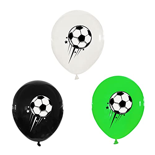 Gleemix 15 Pcs Fussball Luftballon, 12 Zoll Fußball Luftballon, Fußballfans Luftballons Fussball Deko Geburtstag Kinder, Fussball Ballon Helium, für Junge Kinder Geburtstag Sport Thema Geburtstagsdeko von Gleemix