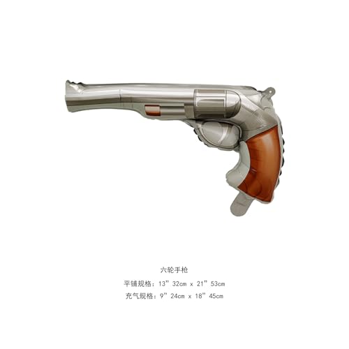 Gleemix 2 Stück Aufblasbarer Revolver Folienballon, 24 x 45 cm Sechsschüsser Western Pistolen Luftballons, Game Waffen Spielzeug Revolver, für Cowboypistole Accessoire Sheriff Karneval Mottoparty Gleemix 2 Stück Aufblasbarer Revolver Folienballon, 24 x 45 cm Sechsschüsser Western Pistolen Luftballons, Game Waffen Spielzeug Revolver, für Cowboypistole Accessoire Sheriff Karneval Mottoparty von Gleemix