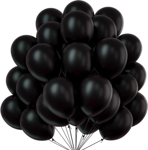 Gleemix 20 Stück Schwarze Luftballons, 10 Zoll Luftballons Schwarz, Geburtstag Schwarze Ballons Girlande, Helium Ballons Schwarz für Geburtstag Hochzeit Halloween Deko Babyparty Jubiläums Casino Deko von Gleemix
