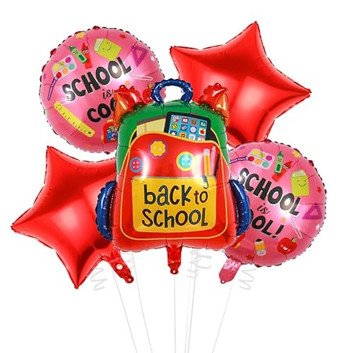 Gleemix 2025 Luftballons Einschulung Set, 5 Stück Schulanfang Deko Folienballon Rot, Einschulung Deko Schulkind 2025 Ballons, Schulanfang Luftballons für Mädchen und Junge Gleemix 2025 Luftballons Einschulung Set, 5 Stück Schulanfang Deko Folienballon Rot, Einschulung Deko Schulkind 2025 Ballons, Schulanfang Luftballons für Mädchen und Junge von Gleemix