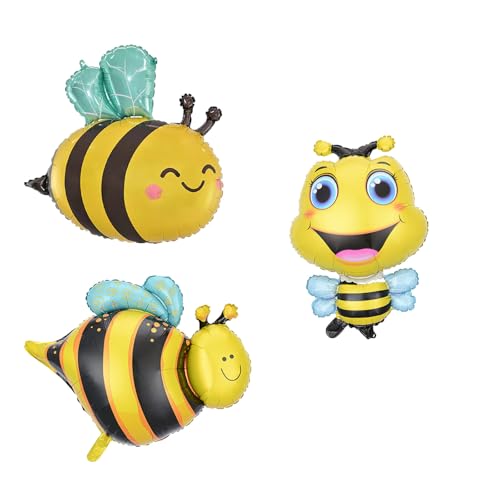 Gleemix 3 Stück Biene Folienballon, Süße Bienen Deko Set, Bienen Folienballon, Bienen Deko Geburtstag, Kinder Happy Birthday Ballon, für Jungen Mädchen Geburtstag Baby Shower Gleemix 3 Stück Biene Folienballon, Süße Bienen Deko Set, Bienen Folienballon, Bienen Deko Geburtstag, Kinder Happy Birthday Ballon, für Jungen Mädchen Geburtstag Baby Shower von Gleemix