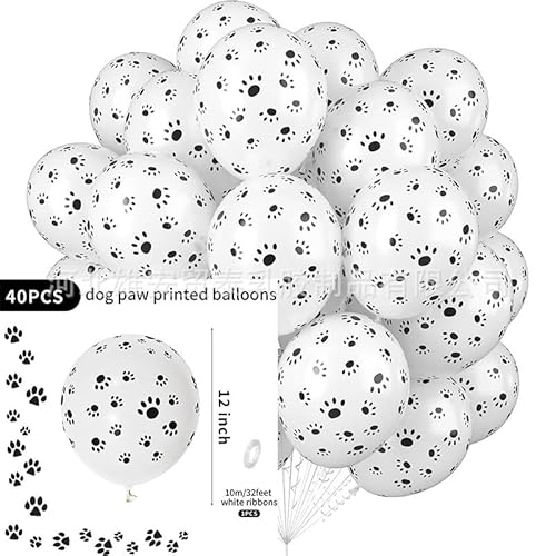 Gleemix 40 Stück Pfotenabdruck Ballons Hund Hochzeit Dekorationen Lassen Rosa Pfote Ballons Für Welpen Knochenballon-szenendekor Party-szene-ballon für Haustierfeiern Party Zubehör für Hundebesitzer von Gleemix