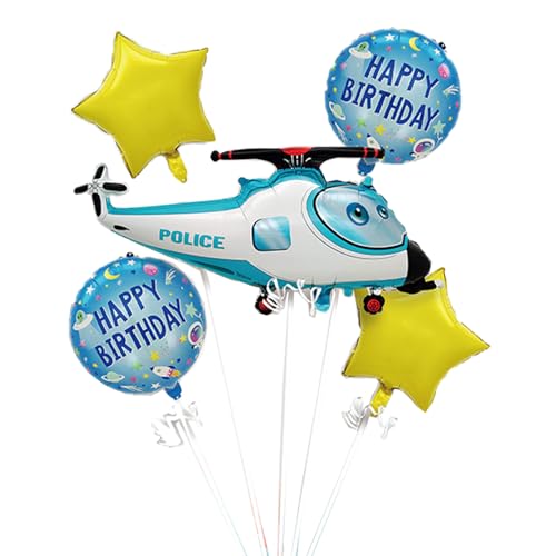 Gleemix 5 Stück Flugzeug Ballon Set, Aufblasbares Flugzeug Deko Geburtstag, Folienballons Helium Ballon, für Junge Geburtstagsdeko, Flugzeuge Thema Party, Kinder Geburtstag Party Dekoration Geschenk von Gleemix