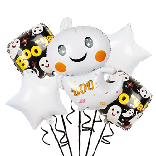Gleemix 5 Stück Halloween Deko Luftballons, XXL BOO Geister Folienballons, Halloween Ballons, Folienballon Gespenst für HalloweenParty Restaurant Club Bar Maskeraden Dekoration Gleemix 5 Stück Halloween Deko Luftballons, XXL BOO Geister Folienballons, Halloween Ballons, Folienballon Gespenst für HalloweenParty Restaurant Club Bar Maskeraden Dekoration von Gleemix