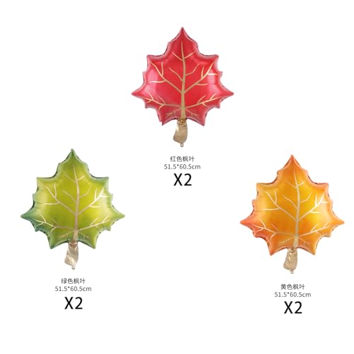 Gleemix 6 Stück Rot Grün Gelb Ahornblatt Folienballons Deko, 51.5x60.5cm Herbstliche Partydek für Thanksgiving Aluminium Folienballons, für Herbst Themenparty Thanksgiving Party Halloween Dekoration Gleemix 6 Stück Rot Grün Gelb Ahornblatt Folienballons Deko, 51.5x60.5cm Herbstliche Partydek für Thanksgiving Aluminium Folienballons, für Herbst Themenparty Thanksgiving Party Halloween Dekoration von Gleemix