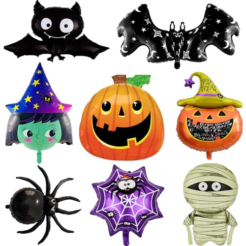 Gleemix 8 Stück Folienballon Halloween Deko, Scary Movie Halloween Luftballons, Luftballons Halloweene Decke Helium Ballons, für Hotel Transsilvanien Nightmare Christmas Club Maskerad Gespenster Deko Gleemix 8 Stück Folienballon Halloween Deko, Scary Movie Halloween Luftballons, Luftballons Halloweene Decke Helium Ballons, für Hotel Transsilvanien Nightmare Christmas Club Maskerad Gespenster Deko von Gleemix
