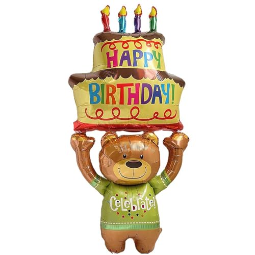 Gleemix Folienballon Happy Birthday Torten XXL, Bären Helium Ballons Geburtstag, Aufblasbare Torte Folienballon Geburtstag, Geburtstagsballons für Party Layout Ballon entzückende Tierballon Ballondeko Gleemix Folienballon Happy Birthday Torten XXL, Bären Helium Ballons Geburtstag, Aufblasbare Torte Folienballon Geburtstag, Geburtstagsballons für Party Layout Ballon entzückende Tierballon Ballondeko von Gleemix