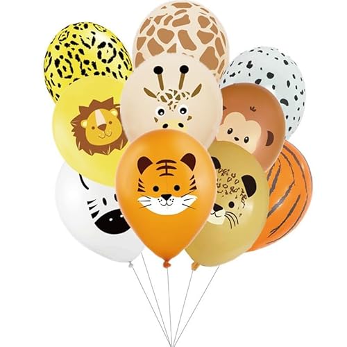 Gleemix Dschungel Deko Geburtstag Luftballons, 20 Stk Luftballon Tiere Zebra Tiger, Luftballons Tiere Safari Deko, Safari Zoo Helium Ballons, Für Kindergeburtstag Party Die Schule Der Magischen Tiere von Gleemix