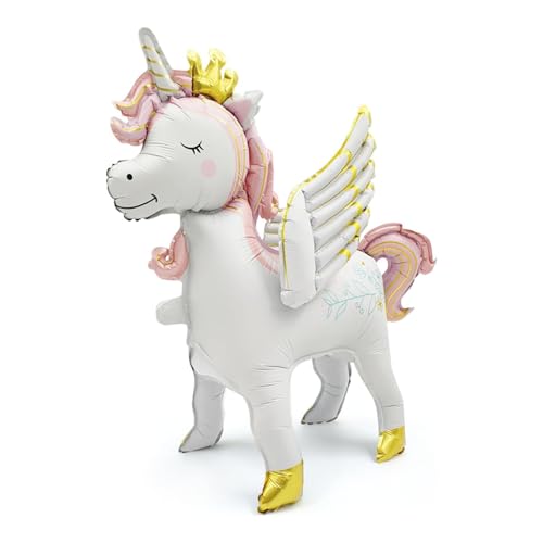 Gleemix Einhorn Luftballon, 3D Folienballon Einhorn Stehend, Einhorn Ballon mit Flügeln, Einhorn Deko Kindergeburtstag, Einhorn Geburtstagsdeko für Mädchen Kinder Gleemix Einhorn Luftballon, 3D Folienballon Einhorn Stehend, Einhorn Ballon mit Flügeln, Einhorn Deko Kindergeburtstag, Einhorn Geburtstagsdeko für Mädchen Kinder von Gleemix