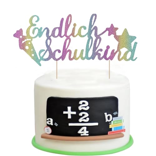 Gleemix Endlich Schulkind Tortendeko Einschulung, Glitzer Schulanfang Tortendeko Schulkind Deko, Schulkind 2025 Kuchen Deko Einschulung, Kuchendeko für Junge Mädchen Schuleinführung Party Dekoration Gleemix Endlich Schulkind Tortendeko Einschulung, Glitzer Schulanfang Tortendeko Schulkind Deko, Schulkind 2025 Kuchen Deko Einschulung, Kuchendeko für Junge Mädchen Schuleinführung Party Dekoration von Gleemix