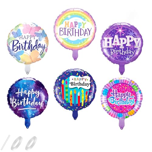 Gleemix Folienballon Happy Birthday 6 Stücke,Geburtstagsballon mit Buntem Muster,Runde Geburtstags Helium Ballon,Luftballons Geburtstag Geburtstagsfeier Dekoration Für Kinder Junge Mädchen Erwachsene Gleemix Folienballon Happy Birthday 6 Stücke,Geburtstagsballon mit Buntem Muster,Runde Geburtstags Helium Ballon,Luftballons Geburtstag Geburtstagsfeier Dekoration Für Kinder Junge Mädchen Erwachsene von Gleemix