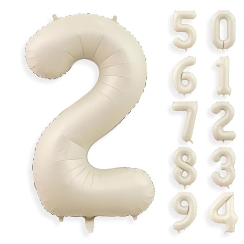Gleemix Geburtstag Zahlen Luftballon 2 Jahre, Beige Luftballon 2. Geburtstag, Riesen Folienballon 2, Ballon Zahl Deko, 40 Zoll, für Jungen und Mädchen Geburtstagdeko Gleemix Geburtstag Zahlen Luftballon 2 Jahre, Beige Luftballon 2. Geburtstag, Riesen Folienballon 2, Ballon Zahl Deko, 40 Zoll, für Jungen und Mädchen Geburtstagdeko von Gleemix