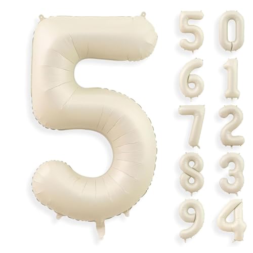 Gleemix Geburtstag Zahlen Luftballon 5 Jahre, Beige Luftballon 5. Geburtstag, Riesen Folienballon 5, Ballon Zahl Deko, 40 Zoll, für Jungen und Mädchen Geburtstagdeko Gleemix Geburtstag Zahlen Luftballon 5 Jahre, Beige Luftballon 5. Geburtstag, Riesen Folienballon 5, Ballon Zahl Deko, 40 Zoll, für Jungen und Mädchen Geburtstagdeko von Gleemix
