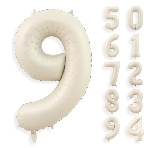 Gleemix Geburtstag Zahlen Luftballon 9 Jahre, Beige Luftballon 9. Geburtstag, Riesen Folienballon 9, Ballon Zahl Deko, 40 Zoll, für Jungen und Mädchen Geburtstagdeko Gleemix Geburtstag Zahlen Luftballon 9 Jahre, Beige Luftballon 9. Geburtstag, Riesen Folienballon 9, Ballon Zahl Deko, 40 Zoll, für Jungen und Mädchen Geburtstagdeko von Gleemix