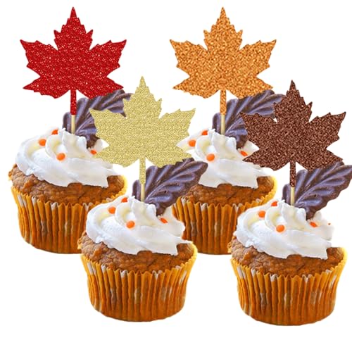 Gleemix 12 Stück Glitzer Ahornblatt Cupcake Toppers, Erntedankfest Tortendeko Ahornblätter, Herbst Kuchendeko für Thanksgiving Baby Dusche Kinder Geburtstag Party Kuchen Dekorationen, Herbst Deko Gleemix 12 Stück Glitzer Ahornblatt Cupcake Toppers, Erntedankfest Tortendeko Ahornblätter, Herbst Kuchendeko für Thanksgiving Baby Dusche Kinder Geburtstag Party Kuchen Dekorationen, Herbst Deko von Gleemix